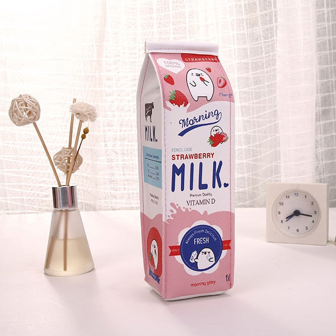 Kawaii Milk Pencil Case
