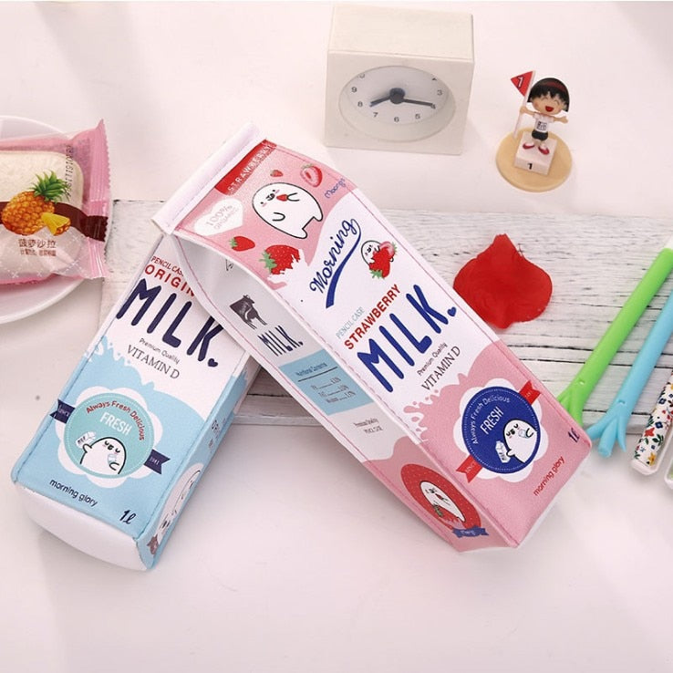 Kawaii Milk Pencil Case