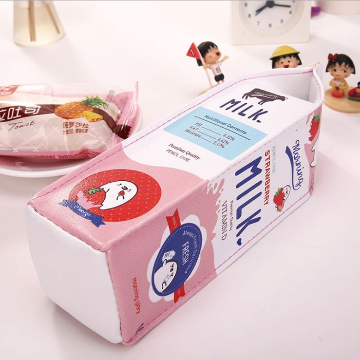 Kawaii Milk Pencil Case