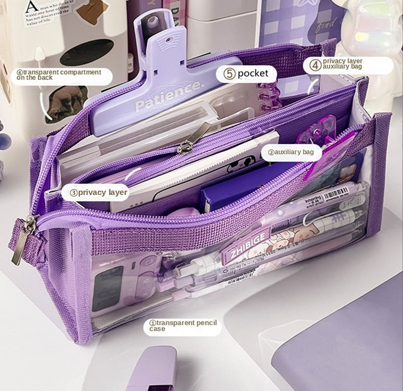 Large Transparent Pencil Pouch
